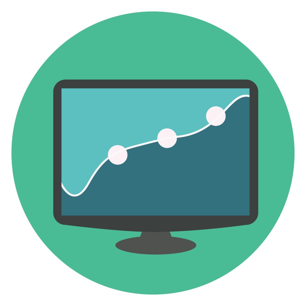 computer monitor with graph