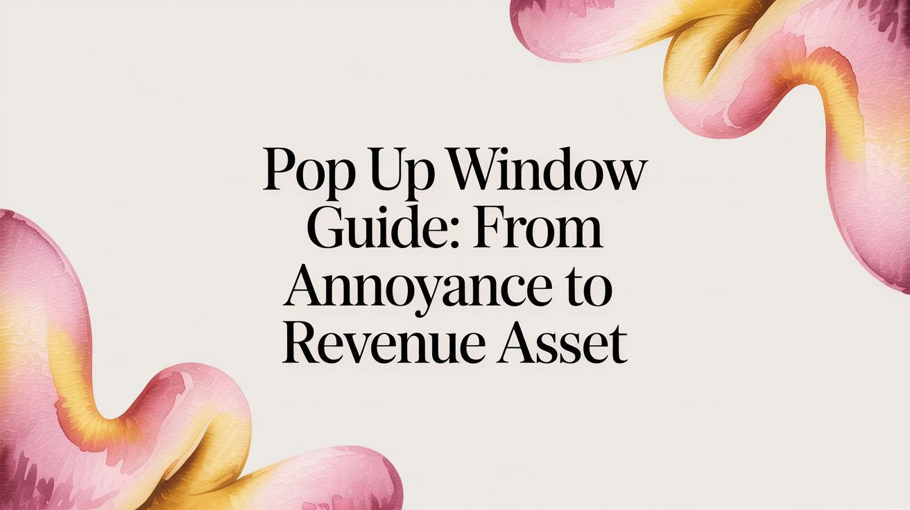 Pop Up Window Guide: From Annoyance to Revenue Asset