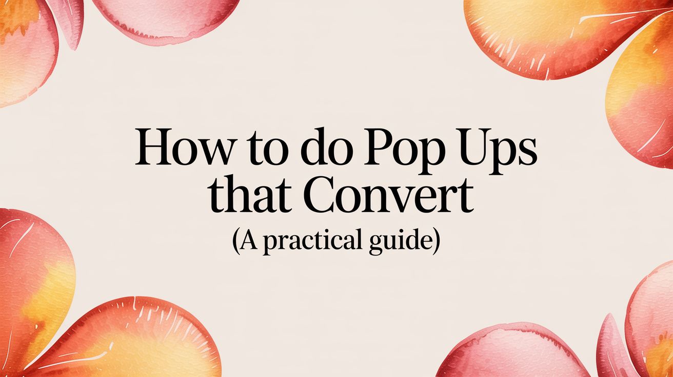 How to Do Pop Ups That Convert (A Practical Guide)